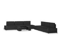 vidaXL Salon de jardin 7 pcs Résine tressée Noir 3054578
