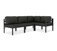 Vidaxl Salon De Jardin 4 Pcs Avec Coussins Aluminium Anthracite