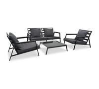 Vidaxl Salon De Jardin 4 Pcs Avec Coussins Aluminium Gris Foncé Gris