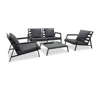 Vidaxl Salon De Jardin 4 Pcs Avec Coussins Aluminium Gris Foncé Gris
