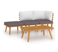 Vidaxl Salon De Jardin 4 Pcs Avec Coussins Bois D'acacia Solide