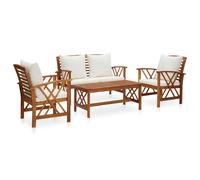 Vidaxl Salon De Jardin 4 Pcs Avec Coussins Bois D'acacia Solide