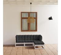 Vidaxl Salon De Jardin 4 Pcs Avec Coussins Bois De Pin Massif