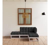 Vidaxl Salon De Jardin 4 Pcs Avec Coussins Bois De Pin Massif