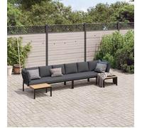 Vidaxl Salon De Jardin 4 Pcs Avec Coussins Noir Aluminium