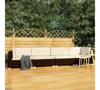 vidaXL Salon de jardin 4 pcs avec coussins Résine tressée Marron 47269