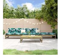 vidaXL Salon de Jardin 4 pcs, Banc avec Dossier, Ensemble de Meubles avec Table Basse Patio Terrasse, Rustique, Bois de Pin 3186598