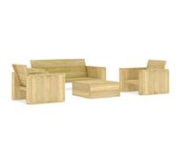 Vidaxl Salon De Jardin 4 Pcs Bois De Pin Imprégné