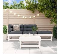 Vidaxl Salon De Jardin 4 Pcs Blanc Bois De Pin Massif