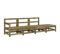 vidaXL Salon de Jardin 4 pcs, Canapés avec Repose-pieds, Sièges avec Dossier et Accoudoir, Meubles de Terrasse Patio, Bois de Pin Imprégné