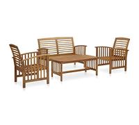 vidaXL Salon de Jardin 4 pcs Mobilier d'Extérieur Ensemble de Meubles de Terrasse Mobilier de Patio Meubles de Jardin Bois 3057971
