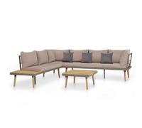 4-delige Loungeset met kussens massief acaciahout bruin44239