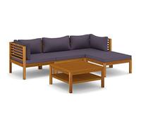 vidaXL Salon de jardin Bois d'acacia solide 5 pcs avec coussin modulable