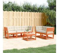 Vidaxl Salon De Jardin 5 Pcs Avec Coussins Cire Marron Bois Pin Massif