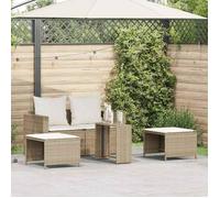 vidaXL Salon de jardin 5 pcs canapés empilables en polyrotin beige avec coussins