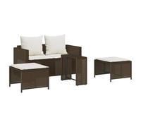 Vidaxl Salon De Jardin 5 Pcs Avec Coussins Empilable Marron Polyrotin