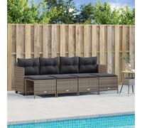 Salon de jardin 5 pcs avec coussins gris résine tressée vidaXL