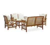 vidaXL Salon de jardin 5 pcs avec coussins Bois d'acacia solide 3057989