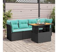 Vidaxl Salon De Jardin 5 Pcs Avec Coussins Noir Résine Tressée
