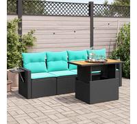 Vidaxl Salon De Jardin 5 Pcs Avec Coussins Noir Résine Tressée