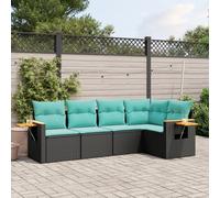 Vidaxl Salon De Jardin 5 Pcs Avec Coussins Noir Résine Tressée