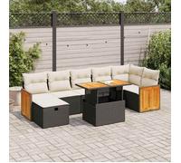 vidaXL Salon de jardin 5 pcs avec coussins noir résine tressée, ensemble de canapés d'extérieur, ensemble de canapé d'angle 3328162