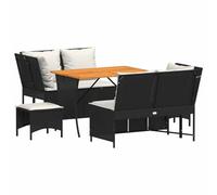 vidaXL Salon de Jardin 5 pcs avec Coussins Noir résine tressée, Ensemble de canapés d'extérieur, Salon de Jardin, Ensemble de canapés en résine tressée