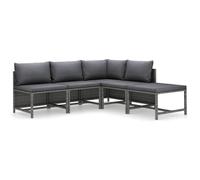 Vidaxl Salon De Jardin 5 Pcs Avec Coussins Résine Tressée Gris Gris