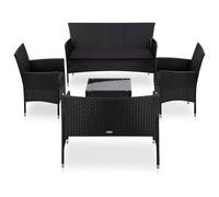 Vidaxl Salon De Jardin 5 Pcs Avec Coussins Résine Tressée Noir