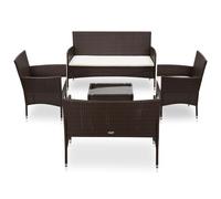 Vidaxl Salon De Jardin 5 Pcs Avec Coussins Résine Tressée Noir Multicolore