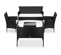 Vidaxl Salon De Jardin 5 Pcs Avec Coussins Résine Tressée Noir Multicolore