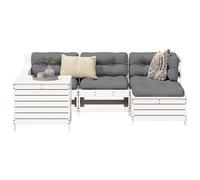 Vidaxl Salon De Jardin 5 Pcs Blanc Bois Massif De Pin
