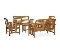 vidaXL Ensemble de canapés de jardin 5 pièces en bois d'acacia massif Marron