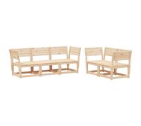 vidaXL Salon de Jardin 5 pcs, Sièges de Patio, Ensemble de Meubles, Mobilier de Terrasse Arrière-Cour Extérieur, Bois de Pin Massif