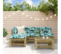 Vidaxl Salon De Jardin 5 Pcs Bois De Pin Imprégné