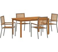 vidaXL Salon de jardin 5 pcs Gris Poly Rattan