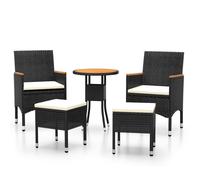 Vidaxl Salon De Jardin 5 Pcs Résine Tressée Noir