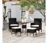 Vidaxl Salon De Jardin 5 Pcs Résine Tressée Noir