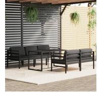 Vidaxl Salon De Jardin 6 Pcs Avec Coussins Aluminium Anthracite
