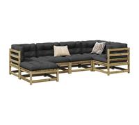 Vidaxl Salon De Jardin 6 Pcs Avec Coussins Bois De Pin Imprégné