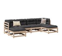 Vidaxl Salon De Jardin 6 Pcs Avec Coussins Bois De Pin Massif