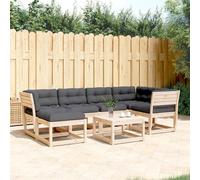 Vidaxl Salon De Jardin 6 Pcs Avec Coussins Bois De Pin Massif
