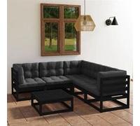 Vidaxl Salon De Jardin 6 Pcs Avec Coussins Bois De Pin Massif