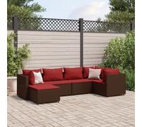Vidaxl Salon De Jardin 6 Pcs Avec Coussins Marron Résine Tressée