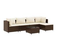 vidaXL Salon de Jardin 6 pcs avec Coussins Marron Résine tressée