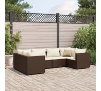 Vidaxl Salon De Jardin 6 Pcs Avec Coussins Marron Résine Tressée