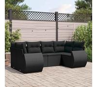 Salon de Jardin avec Coussins Canapés Patio 6 pcs Beige Résine Tressée vidaXL