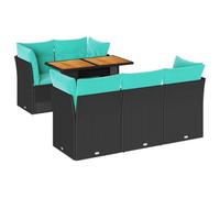 Vidaxl Salon De Jardin 6 Pcs Avec Coussins Noir Résine Tressée