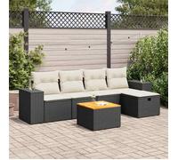 Salon de jardin 6 pcs avec coussins noir résine tressée meuble d'angle de jardin 3325864