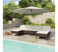 Vidaxl Salon De Jardin 6 Pcs Avec Coussins Résine Tressée Marron